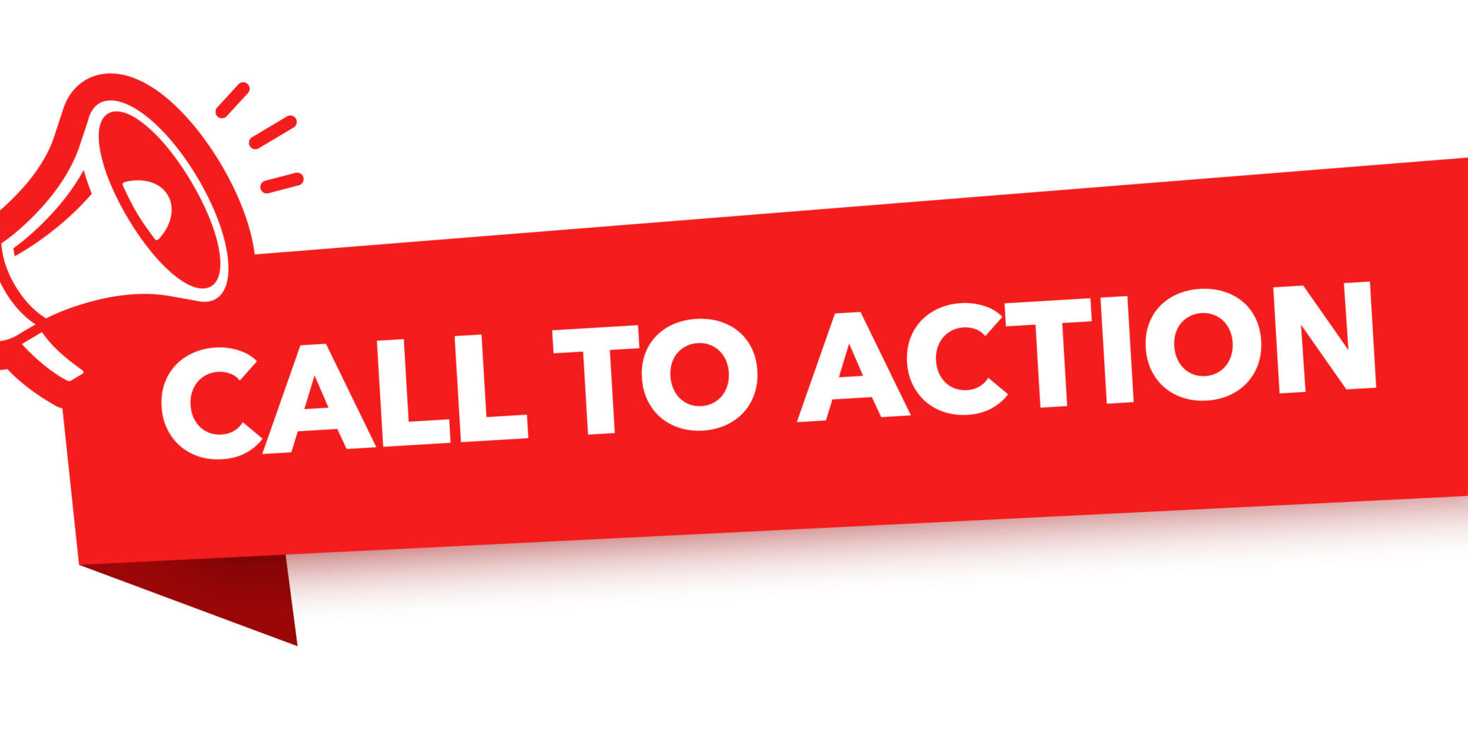 Megaphone with call to action speech bubble. Loudspeaker. Banner for business, marketing and advertising. Vector illustration. Call to Action image with a megaphone