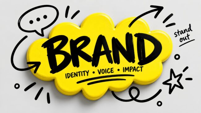 speech bubble with brand identity voice impact text marketing strategy Brand Voice, Identity