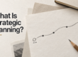 Strategic planning graphic showing a hand-drawn route from the current position to the next business objective.